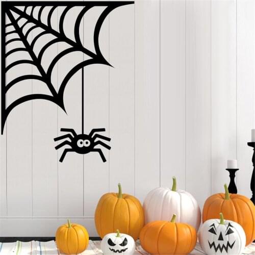 Spider Theme Stickers Personalized Sticker Cobweb Baby Boy Room Removable Vinyl Wall Decal Custom Name Nursery