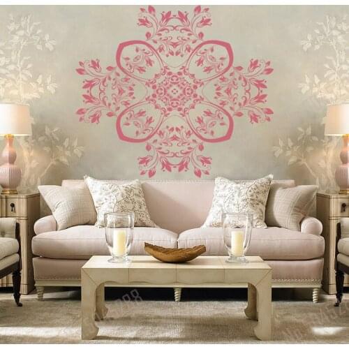 Mandala Wall Decal Boho Stickers Yoga Decal Yoga Studio Decor Pattern Indian Mandala Wall Art Headboard Decal Bedroom Decor Z776