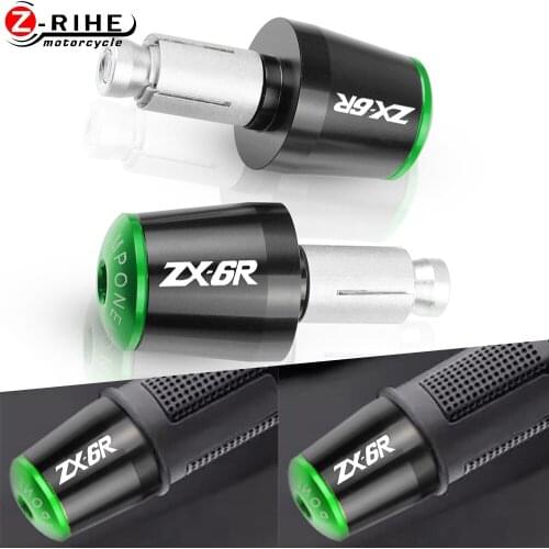 Hand Bar Ends Motorcycle Accessories HandleBar End Cap CNC Billet Aluminum For KAWASAKI ZX6R ZX-6R NINJA 2020 2019 2006 2001-On