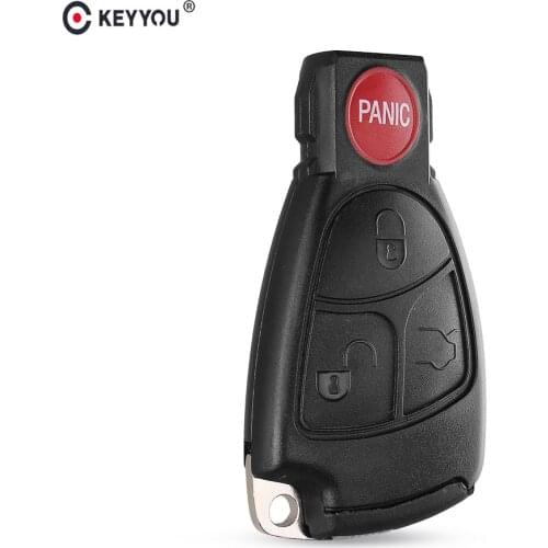 KEYYOU New 4 Buttons 3+1 Buttons Remote Keyless Entry Smart Key Case Shell Cover Blank Blade Batery Holder For Mercedes Benz