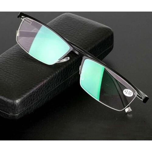 High-end business reading glasses are ultra-light aluminum alloy half-frame high-definition reading glasses