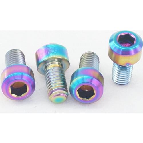LOT 4 M8x15mm Pitch 1.25mm Rainbow GR5 Titanium Motorcycle Chamfer Column Head Cap Screw Bolts