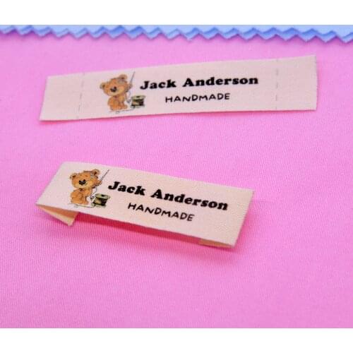 Custom Sewing label, Handmade Tags, Custom kids Name Labels,Cotton Ribbon labels, Logo Labels(FR048)
