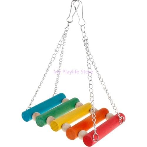 Bird Parrot Colorful Swing Toy Parakeet Budgie Cockatiel Hammock Toys Hanging Cage toy Pet Birds Supplies C42
