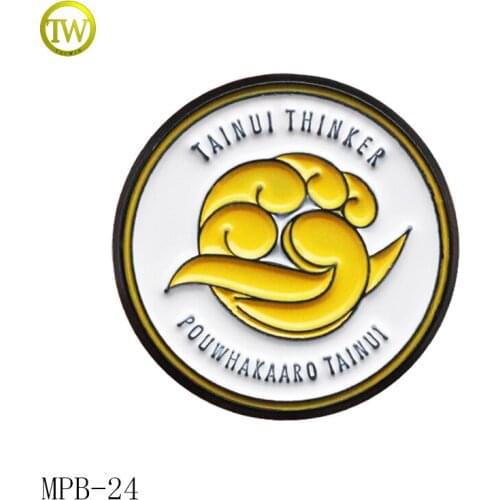 Promotion school badge custom metal company logo pin round name button badge