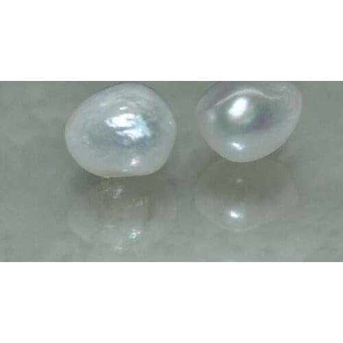 Natural RARE White 13-14mm Luster Baroque Pearl S925 Earring