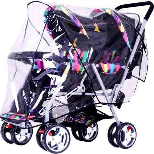Universal stroller twin baby stroller rain cover double front and rear seat baby stroller windproof gown