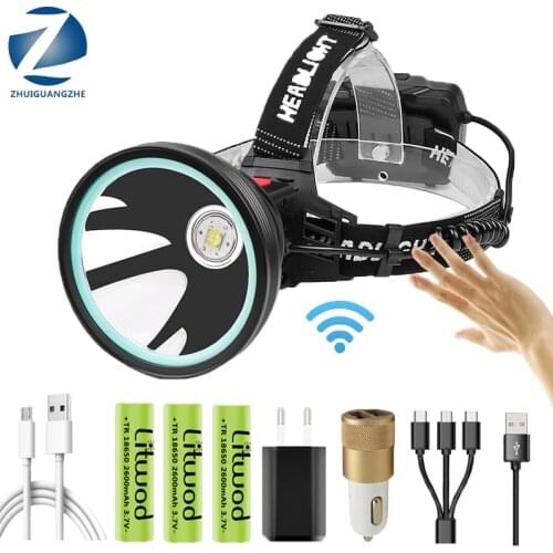 4 Core Sensor Xhp90.2 Head Lamp Headlamp Headlight 32W 4291lm Led Bulbs 3* 18650 Battery Power Bank 7800mah 3 Modes XHP70 XHP50