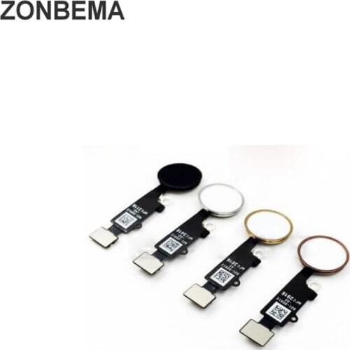 ZONBEMA 100pcs Original Home Button with Flex Cable Ribbon Assembly For iPhone 7 8 Plus 4.7" 5.5" Replacement Part