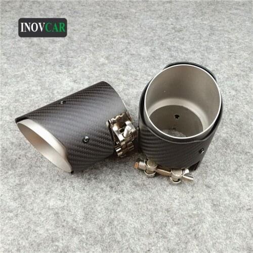 1 Piece New Style For B M W Exhaust System Matte Carbon Fiber Tail Stainless Steel Exhaust Pipe Tail Car Styling