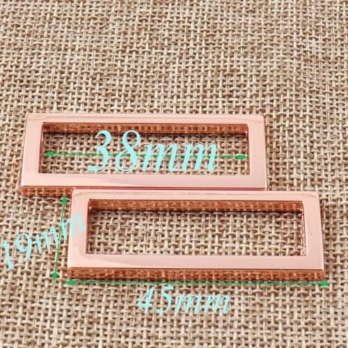 10 PCS Rose Gold 1.5" Rectangle Rings 38mm Square Wire Loops wire bag Making Hardware Handbag Webbing Purse Rings