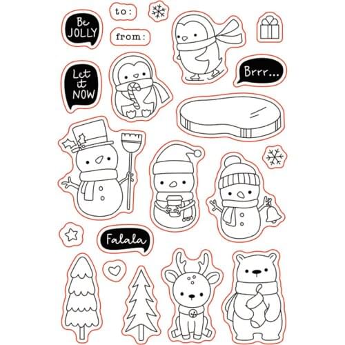 11x16 Animals ready for winter New Transparent Clear Rubber Stamp Sheet Cling Scrapbooking Photo Album PaperCard DIY Craft