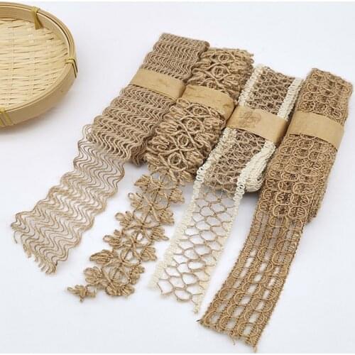 2M Natural Jute Burlap Ribbon Wedding Decoration Rustic Vintage Macrame Cord Christmas Gift Wrapping Home Decor DIY Material