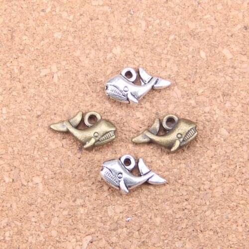 20pcs Charms double sided whale 15x10mm Antique Pendants,Vintage Tibetan Silver Jewelry,DIY for bracelet necklace