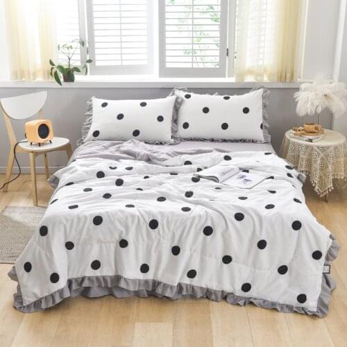 2021 New Fresh Printing Washed Cotton Summer Quilt Four-Piece Set Washable Summer Cool Quilt Air Conditioning Home Decoration