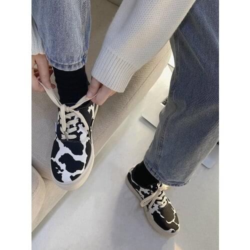 2021 spring and autumn new female Harajuku style Japanese cute and comfortable low-top canvas shoes platform