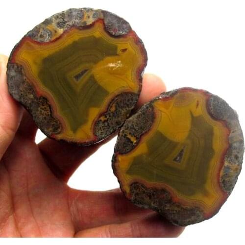 299g Pair of Unpolished Achat Agate Thunderegg Half Geode - crystals and stones healing Mineral specimen Home Decor x0494