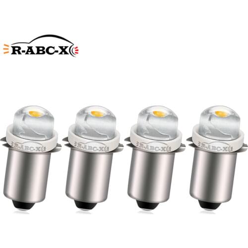 4Pcs P13.5S 0.5W 3-18V 5-24V LED Flashlight LED Bulbs Replacement Led Maglite Bulb For Camping Emergency lampada led White 4300k