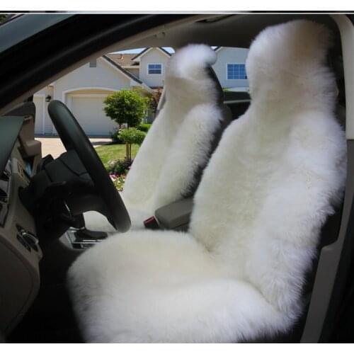 Australian Natural Woolen Winter Warm Fur Car Seat Cover Fit Toyota Honda Mazda Hyundai Nissan Lada VW Ford Sheepskin Seat Cover