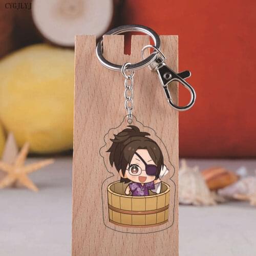 Attack on Titan Keychain Cartoon Double Sided Acrylic Key Chain Kawaii Eren Q Version Figures Key Ring Holder Jewelry For Fans