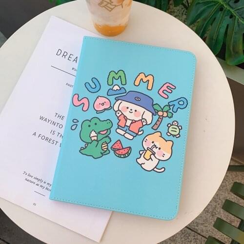 So Cute Blue Bear Soft Tablet Protective Case For iPad Air 1 2 3 Mini 4 5 Pro 2017 2018 2019 2020 Cover for iPad Air 4 Cartoon