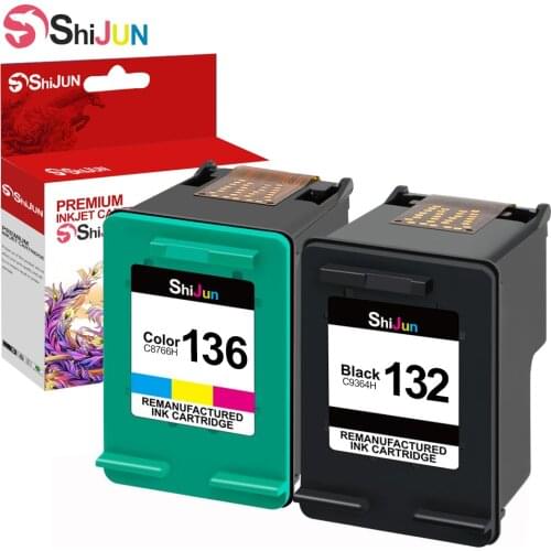 SHIJUN HP 132 136 Ink cartridge Compatible For HP 132 XL 136xl For HP deskjet 5440 Photosmart 2570 2573 7800 9361 9362 printer