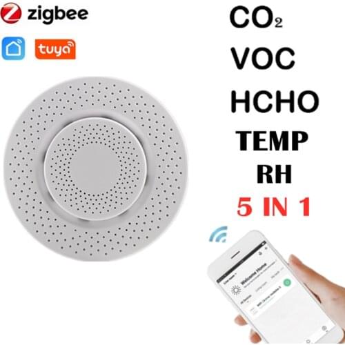 Tuya Digital CO2 Hcho VOC Detector Formaldehyde Carbon Dioxide Sensor Air Monitor Wifi Home Automation Warning Alarm Detector