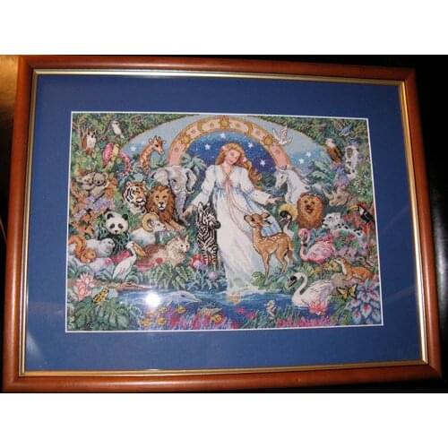 Egypt cotton Counted Cross Stitch Kit Mother Earth Human Girl Animals Paradise Haven Joy to the World Angel dim 03797