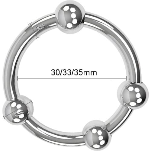 Stainless Steel Cock Ring Beaded Penis Ring Metal Penis Trainer Restraint Ring Cockring Delay Ejaculation BDSM Sex Toy For Men