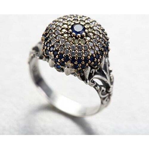 2020 real S925 silver ring for women retro good luck personality zircon index finger ring EVIL EVES women rings silver