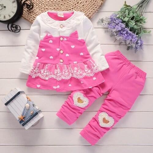 BibiCola 2018 spring autumn baby girl clothing sets kids girls tops pants clothes suit for little girl cotton infant suit