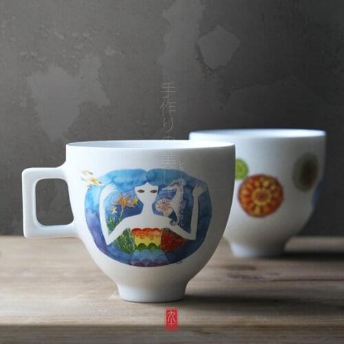 Creative Hand-Painted Starfish Mermaid ceramic mugs cups with handgrip porcelain drinkware Couples Cups coffee mug milk tea cup