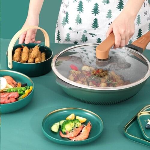 Maifan stone non-stick wok multi-function pan frying pan electromagnetic gas wok 32cm