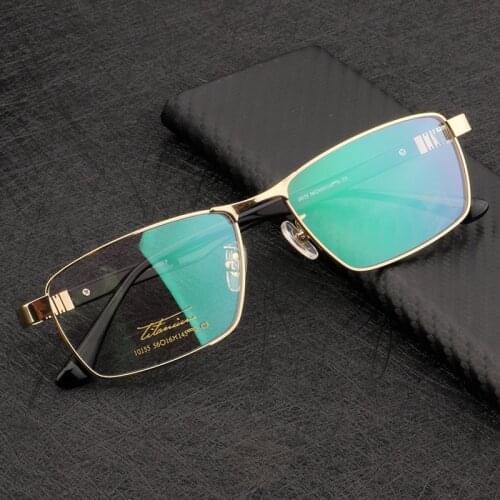 Titanium Glasses Mens Prescription Eyeglasses Frame Miopia Optical Spectacles Full Rim and Half Rimless 10154 10155