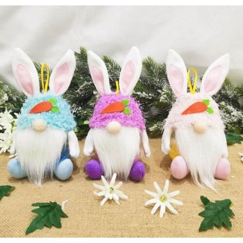 Easter Bunny Gnome Cookie and Candy Storage Container Jar Rabbit Swedish Tomte Plush Doll Ornaments Hanging Xmas Tree Fireplace