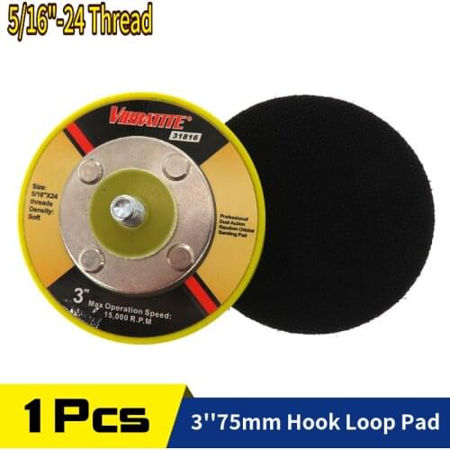 3 Inch 75mm Professional Dual Action Random Orbital Sanding Pad Thickness 16MM 5/16"-24 Thread Hook and Loop