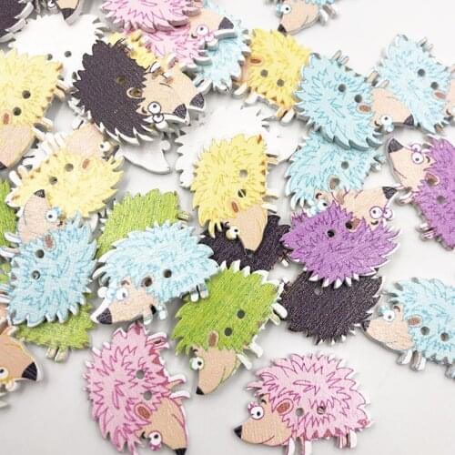 50pcs Hedgehog buttons for home deco mix color multicolor DIY scrapbook craft supplies WB747