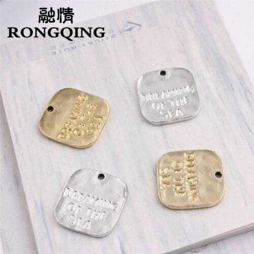 RONGQING 10pcs/lot Oil Drop Zinc Alloy Colourful letter charm pendant charms for jewelry making Floating Enamel DIY