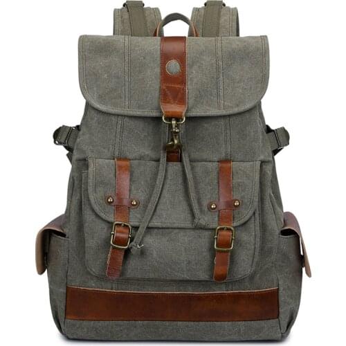 Universal Vintage Laptop Womens Backpack Canvas Backpack Student Bag Mens Canvas Backpack Leather Casual School Fashion