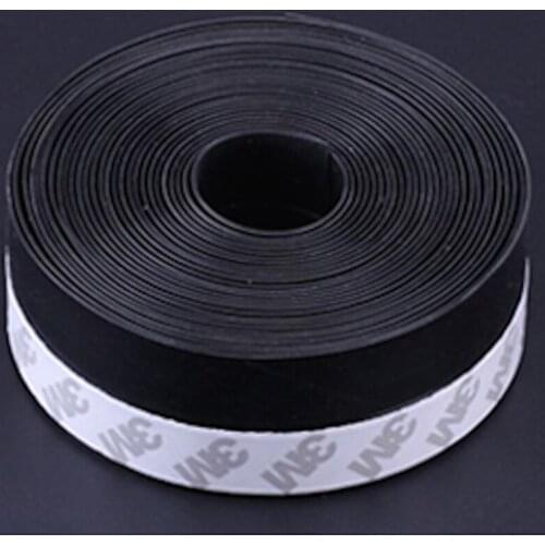 Self-adhesive Weatherstrip Silicone Rubber Door Seal Strip Window Sealing Strip Draft Stopper 25mm / 35mm / 45mm x 5m Black