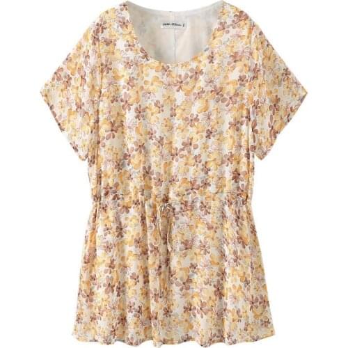 Plus Size 10XL 9XL 8XL 7XL 6XL 5XL Women Short Sleeves Summer Tops Femme Print Chiffon Clothing O-neck Slim T-shirts For Mujers