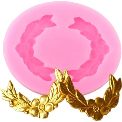 Wreath Silicone Mold Cake Border ​Flower Fondant Moulds Cake Decorating Tools Candy Resin Clay Molds Chocolate Gumpaste Mould