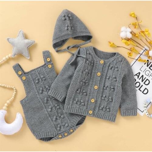 Knitted Baby Clothes Newborn Baby Girl Boy Clothes Autumn Winter Baby Outfits Pompom Baby Clothes Set Toddler Clothing Set Girl
