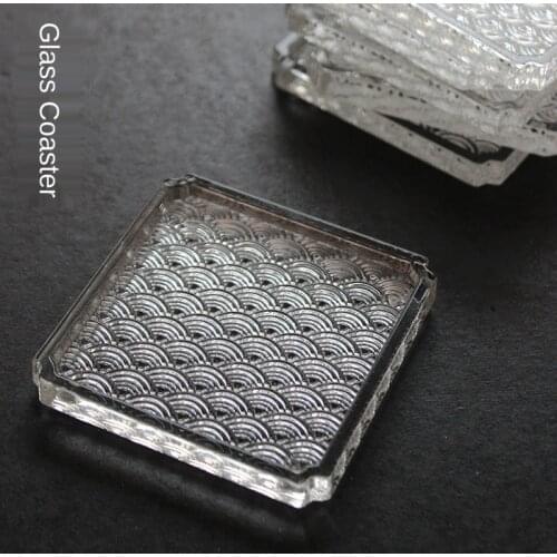 Japanese HAILANG Grain Glass Coaster Heat Insulation Anti-Scald Teacup Mat Non-Slip Mat Saucer Small The Saucer Coasters