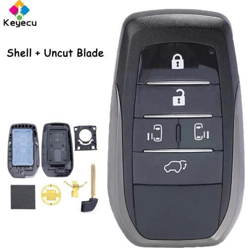 KEYECU Replacement Smart Remote Control Car Key Shell Case Cover Housing With 5 Buttons - FOB for Toyota Vellfire Alphard Previa