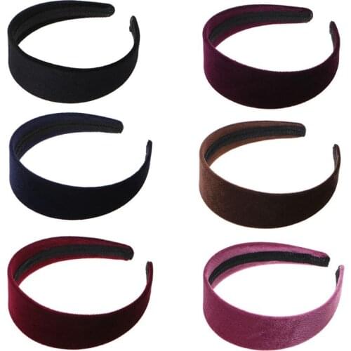 1 Pc Women Lady Fashion Velvet Wide Hair Band Headband Simple Black Random Color