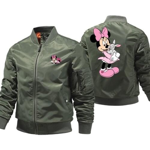 Fashion Mickey Mouse Jacket Men Military Flight Jackets Pilot Bomber Battle Jacket Fury Tanker Coat Militari Tops Clothes