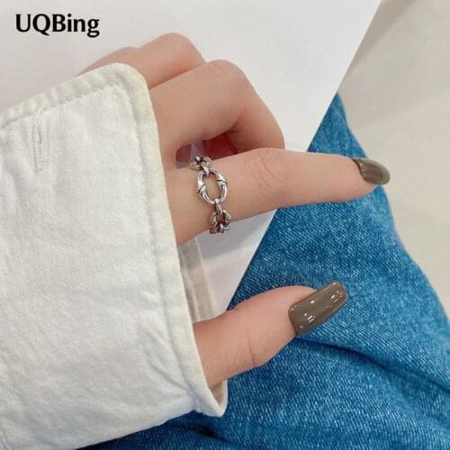 Vintage Punk Style 925 Sterling Silver Oval Round Rings For Women Wholesale Gifts Jewelry