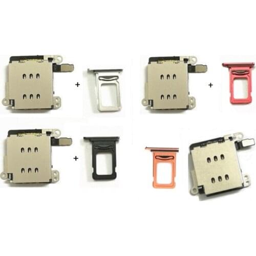 1Set=2pcs, Dual Sim Card Reader connector Flex Cable + Sim Card Tray Slot Holder For iPhone XR