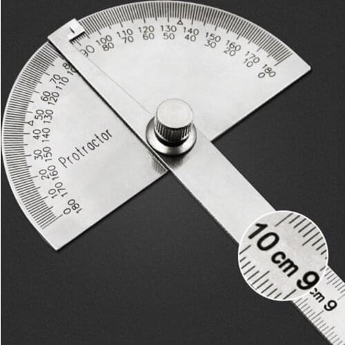 180 Degree Protractor Stainless Steel Angle Gauge Adjustable Multifunction Semicircle Ruler Mathematics Measuring tool